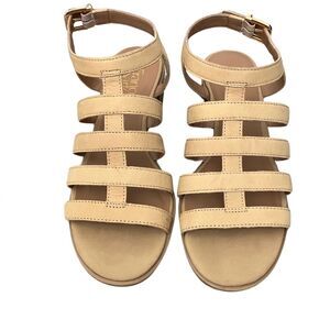 Franco Sarto Women's Gladiator Sandals Tan Leather Size 7.5 Casual Summer Shoes